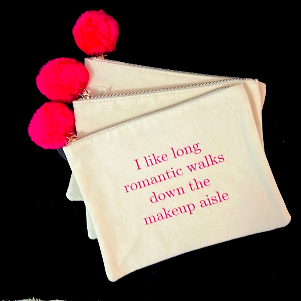 Bundle of 3 Canvas Bags with Pom Pom pull